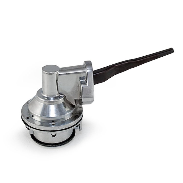 JM1010C Mechanical Fuel Pump, Two Valve 80 GPH 8 PSI, Ford Big Block (429-460), Chrome
