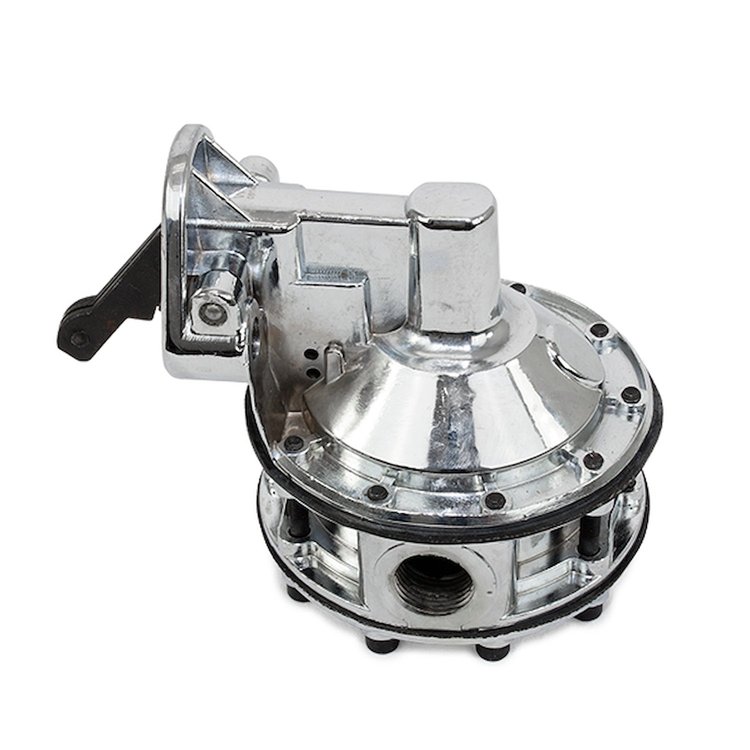 JM1016C Mechanical Fuel Pump, Six Valve 110 GPH 9 PSI SBC (262-400), Chrome