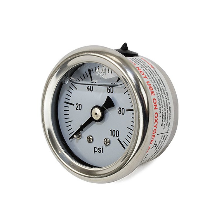 JM1018 Fuel Pressure Gauge, Liquid Filled 0-100 PSI