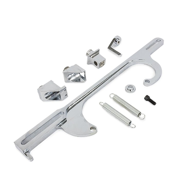 JM3101C Throttle Cable Bracket, Holley 4150/4160 Style 4 BBL, Chrome