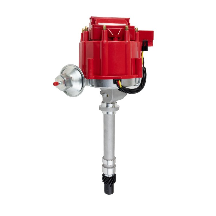 JM6515R HEI Distributor, Chevrolet Corvette V8 (1962-1974) w/ Tach Drive, Red