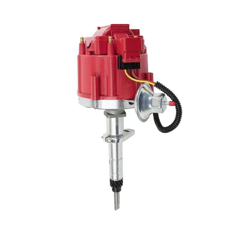JM6516R HEI Distributor, Chevrolet L6 (194 '49-'61, 216 '53-'62, 235 '41-'53), Red