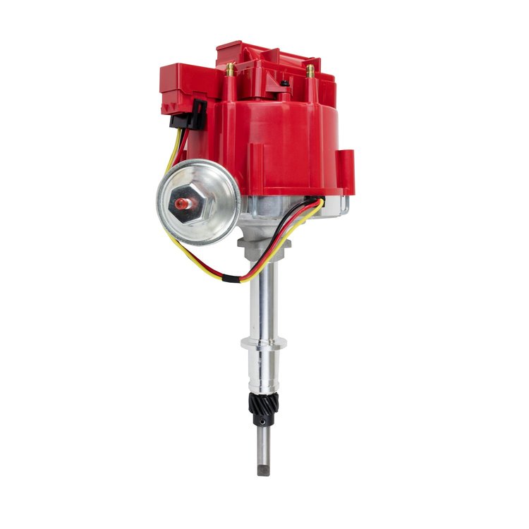JM6523R HEI Distributor, Chevy L6 (194 62 Cars, 235 63 Cars, 230-292), Red