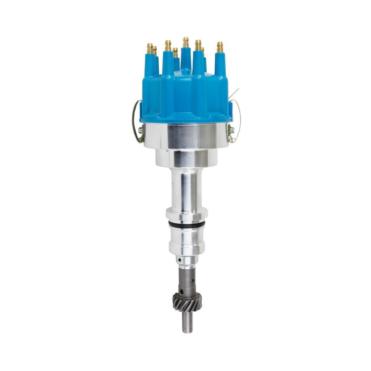 JM6602BL Pro Billet Distributor, Ford Small Block V8 (221, 260, 289, 302), Blue