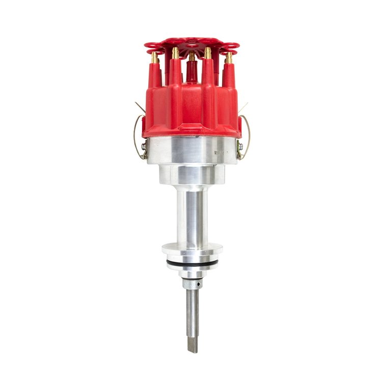 JM6613R Pro Billet Distributor, Chrysler SB "LA" V8 (273, 318, 340, 360), Red