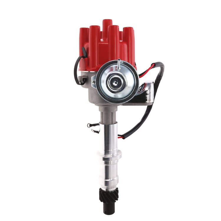 JM6704FR Ready-to-Run Distributor, Pontiac V8 (389/326/400/301/421/428/455), Red Female