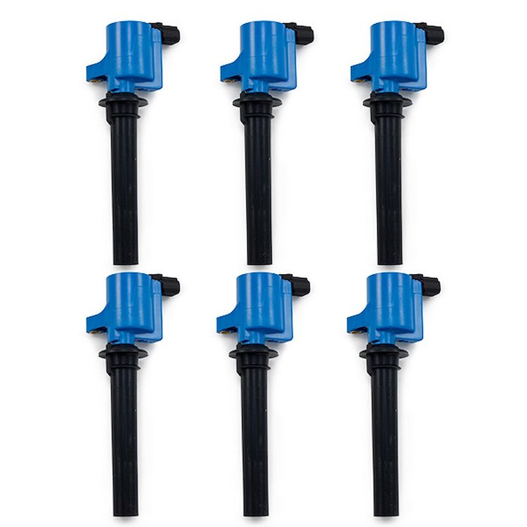 JM6802-6 Ignition Coil, 2000-2008 Ford/Mazda V6, 35K, Blue/Black