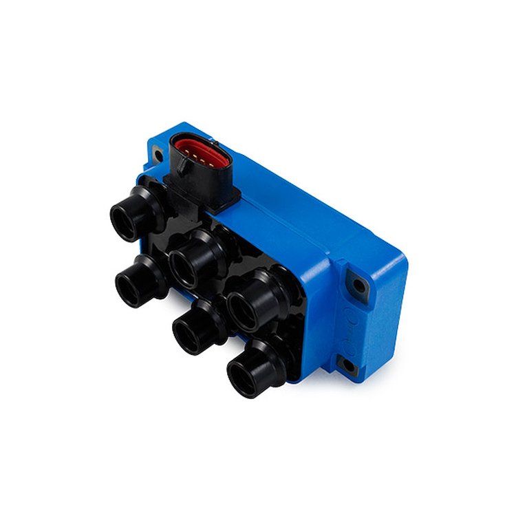 JM6807 Ignition Coil, 1990-Degrees2011 Ford/Mazda V6 w/ Horizontal Connection, 40K, Blue