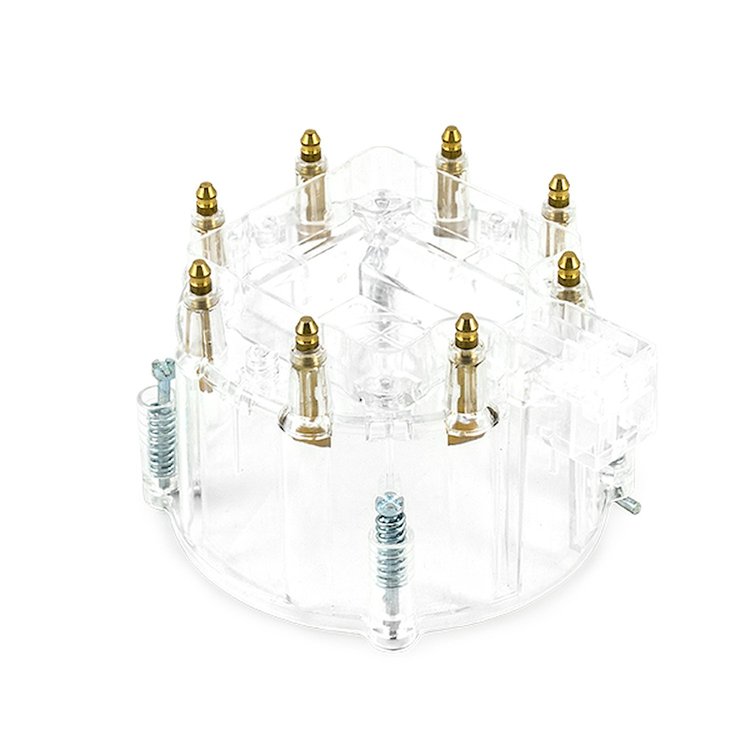 JM6904CL HEI Distributor Cap, 8 Cylinder Male, Clear