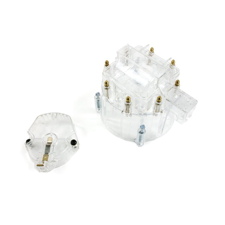 JM6951CL HEI Distributor Standard Cap and Rotor Kit, 8 Cylinder Male, Clear