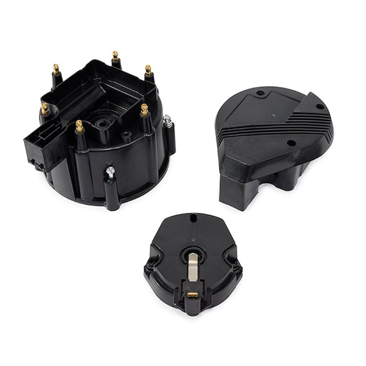JM6952BK HEI Distributor Super Cap and Rotor Kit, 6 Cylinder Male, Black