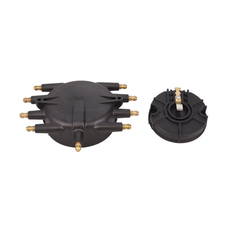 JM6988BK Pro-Series Distributor Crab Cap and Rotor Kit, 8 Cylinder Male, Black