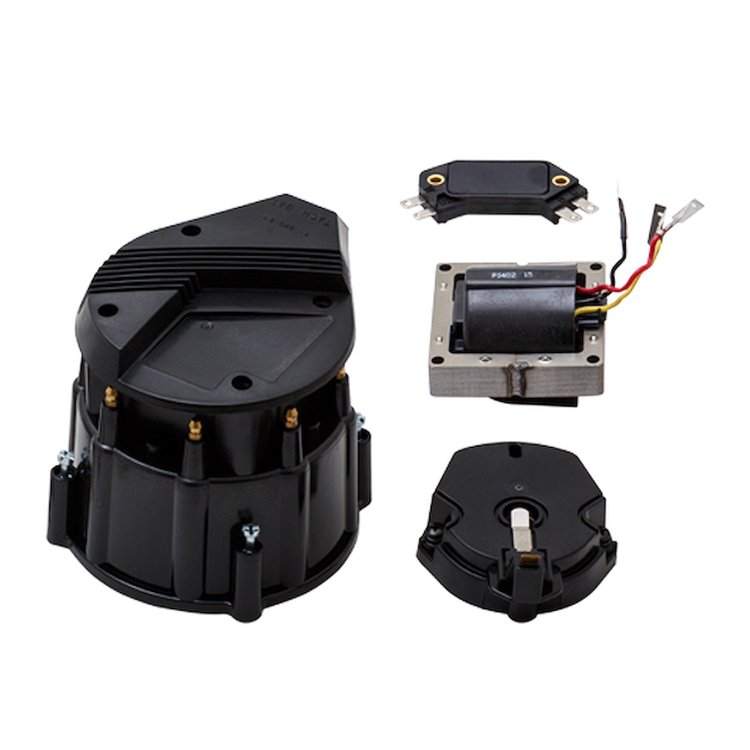JM6991BK-KT HEI Distributor Super Cap Tune Up Kit, 8 Cylinder Male, Black