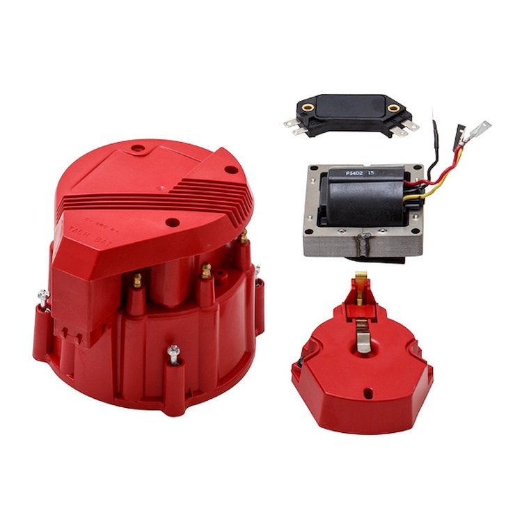 JM6991R-KT HEI Distributor Super Cap Tune Up Kit, 8 Cylinder Male, Red