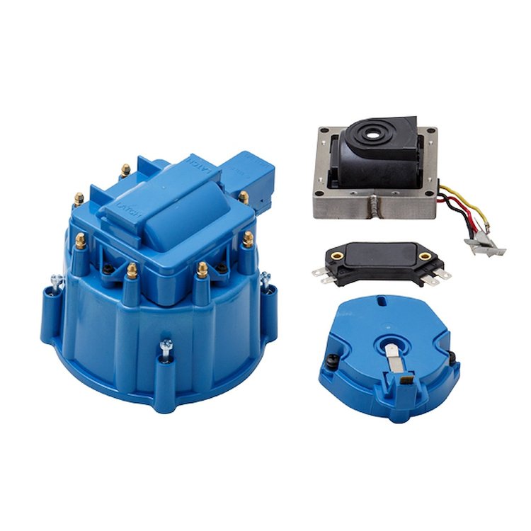 JM6992BL-KT HEI Distributor Standard Cap Tune Up Kit, 8 Cylinder Male, Blue