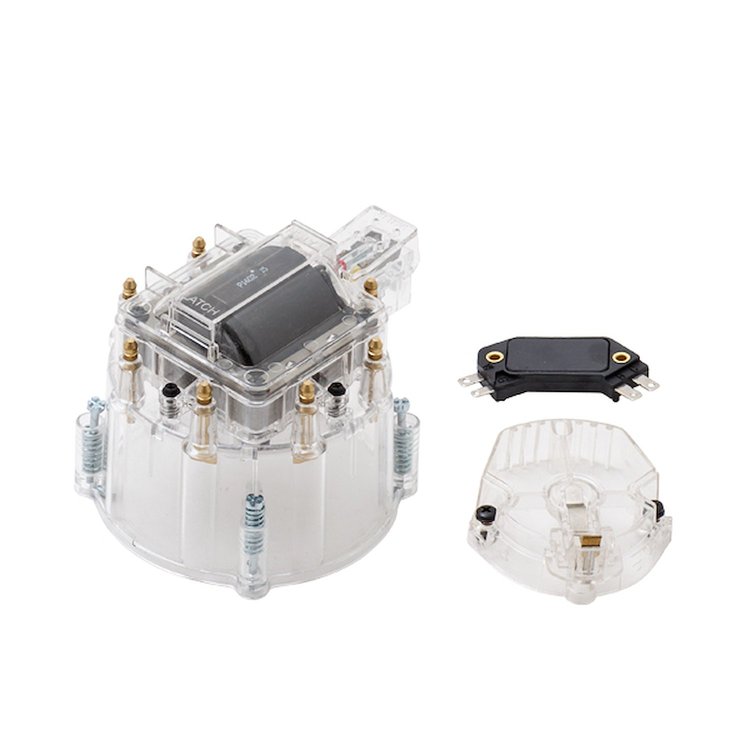 JM6992CL-KT HEI Distributor Standard Cap Tune Up Kit, 8 Cylinder Male, Clear