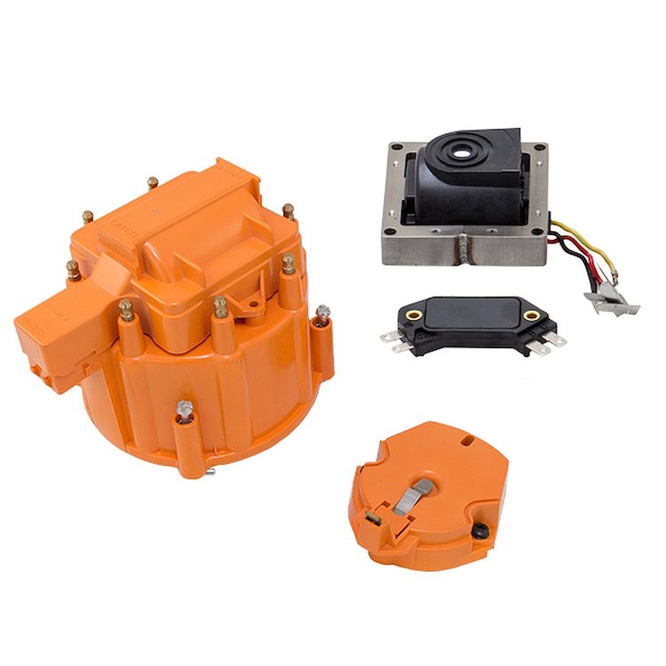 JM6992OR-KT HEI Distributor Standard Cap Tune Up Kit, 8 Cylinder Male, Orange