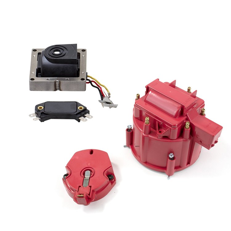 JM6994R-KT HEI Distributor Standard Cap Tune Up Kit, 6 Cylinder Male, Red