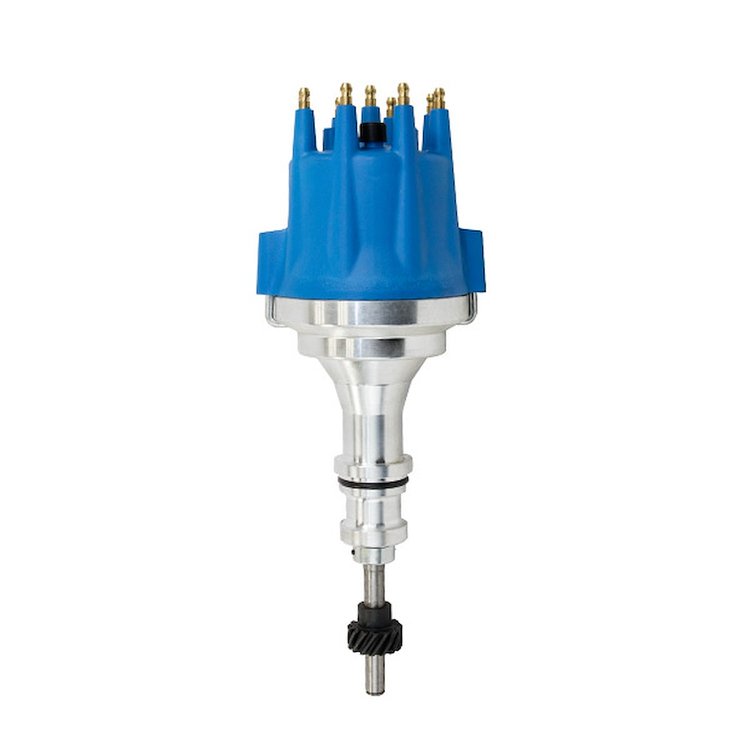 JM7602BL Pro Series Pro Billet Distributor, Ford SB V8 (221, 260, 289, 302), Blue