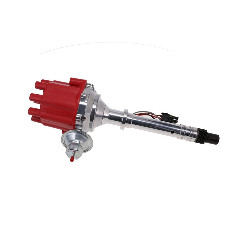 JM7701-2FR Pro-Series Ready-to-Run Distributor, Chevy SB/BB Mark IV V8 Fix. Clr, Female Red