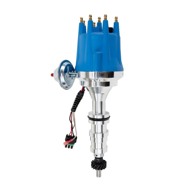 JM7708BL Pro Series Ready-to-Run Distributor, Ford FE (330-428) Cars/Light Trucks, Blue