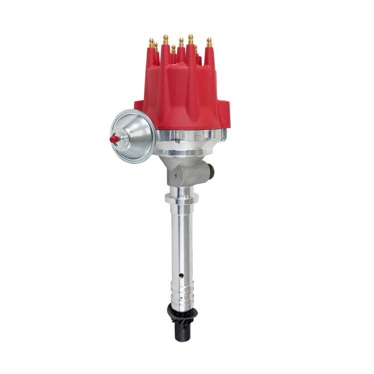 JM7715R Pro Series Ready-to-Run Distributor, Corvette V8 ('62-'74) Tach Drive, Red