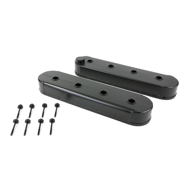 JM8081-5BK Valve Covers, Fab. Alum., w/o Coil Mounts LSX, Black