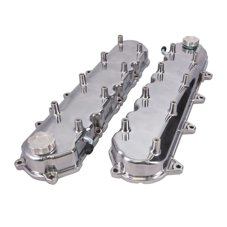 JM8083-1P LT Valve Covers, Cast Aluminum, w Coil Mounts, Polished