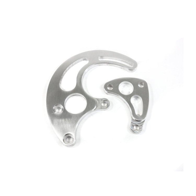 JM9115B Power Steering Saginaw Bracket, Aluminum BBC Long Water Pump, Brushed