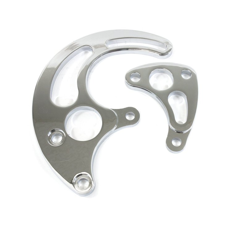 JM9115C Power Steering Saginaw Bracket, Aluminum BBC Long Water Pump, Chrome