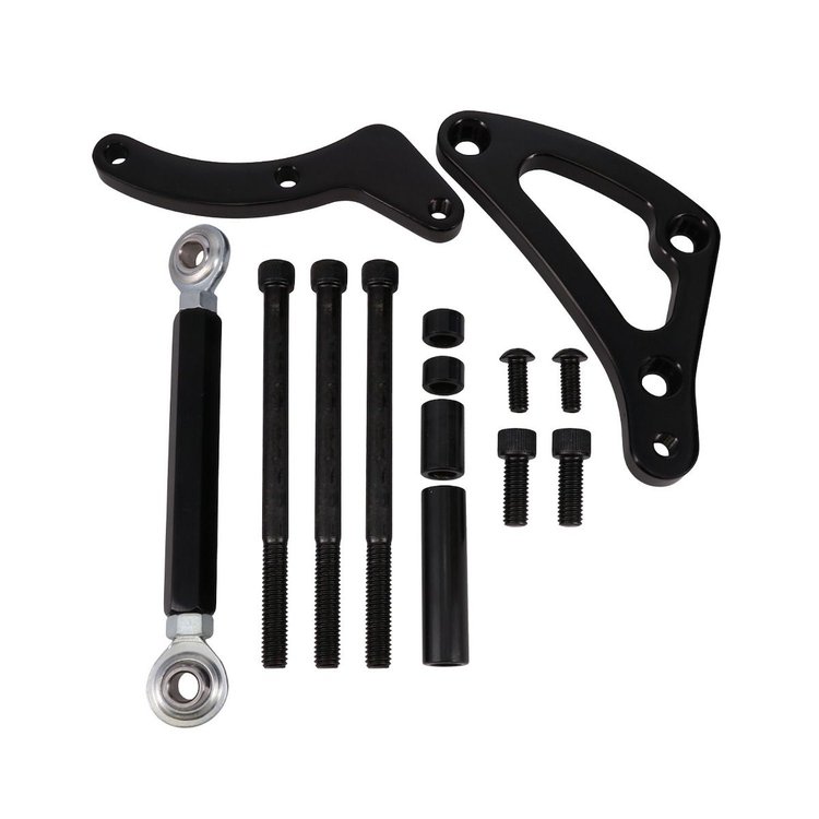 JM9146BK Chrysler Small Block Alternator Bracket, Aluminum, Black