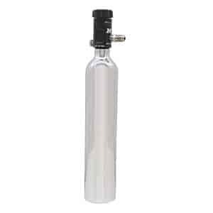 10oz Polished Nitrous Bottle W/Motorcycle Valve (2" Dia. x 15.09 Tall)