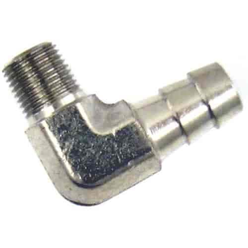 1/4 NPT X 3/8 90 Hose Barb Brass