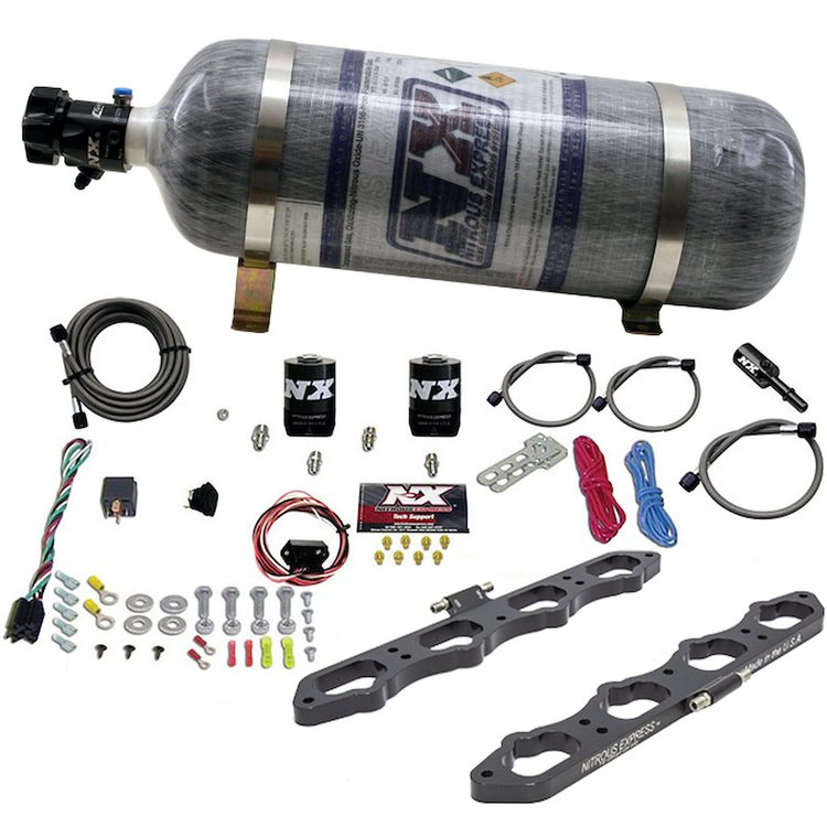 Direct Port Nitrous Plate System fits Select Ford 5.0L Coyote Engines - 12 lb. Bottle