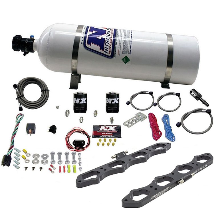 Direct Port Nitrous Plate System fits Select Ford 5.0L Coyote Engines - 15 lb. Bottle