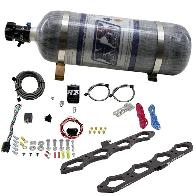 Dry Direct Port Nitrous Plate System Fits Select Ford 5.0L Coyote Engines [12 lb. Bottle]