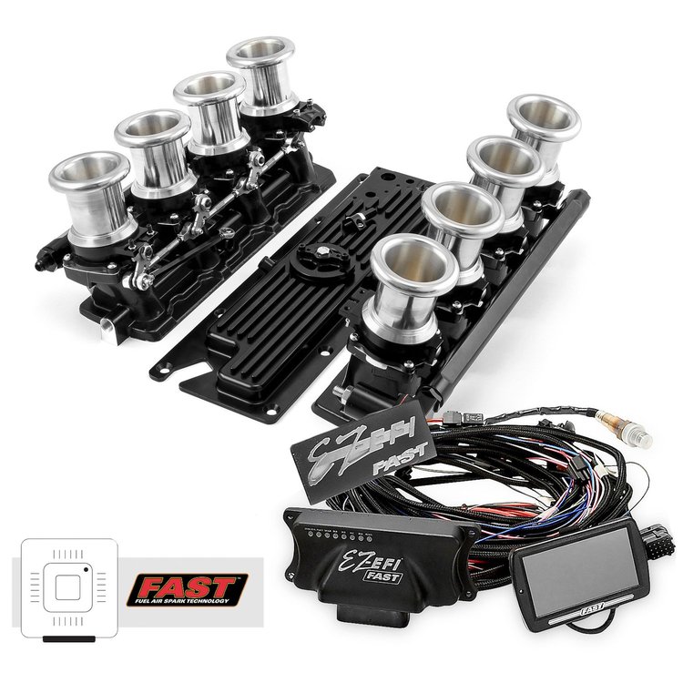 1-135-015 Chevy GM LS1 Downdraft + FAST EZ-EFI 2.0 Fuel Injection System - Black