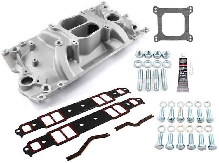 LowRise Intake Manifold Kit 1957-1995 Small Block Chevy 350