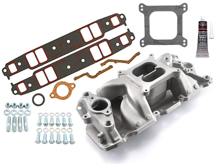 MidRise Intake Manifold Kit 1957-1995 Small Block Chevy 350