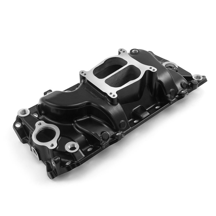 LowRise Intake Manifold Big Block Chevy 454 Oval Port - Black Finish