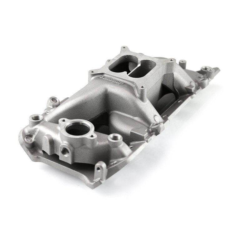 1-147-019 MidRise Air Intake Manifold for Big Block Chevy 454 Oval Port [Satin]