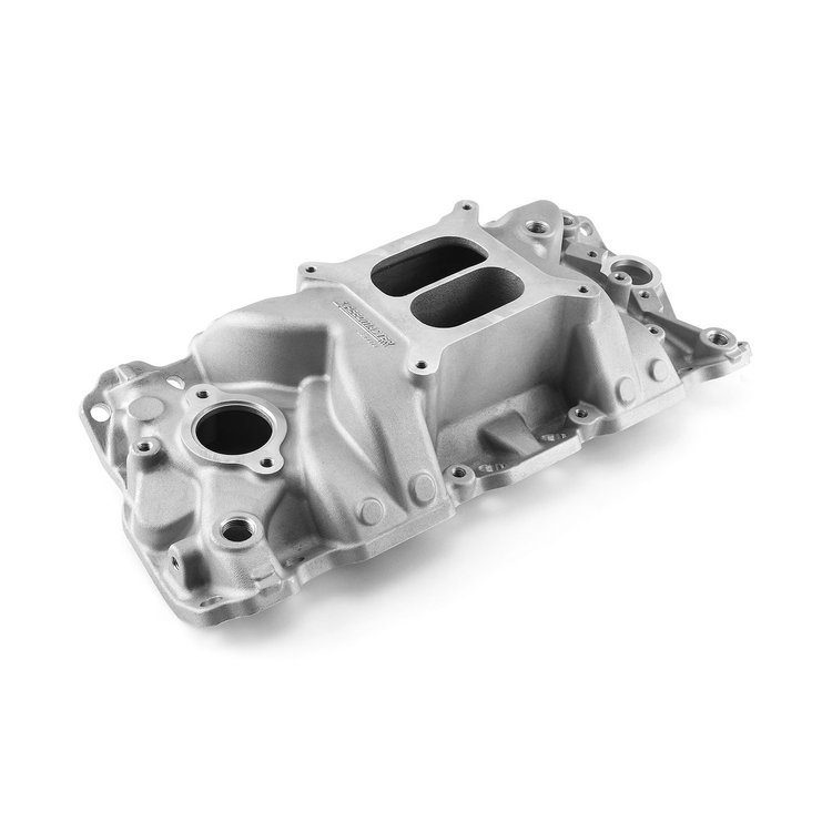 MidRise Intake Manifold 1957-1995 Small Block Chevy 350 - Natural Finish