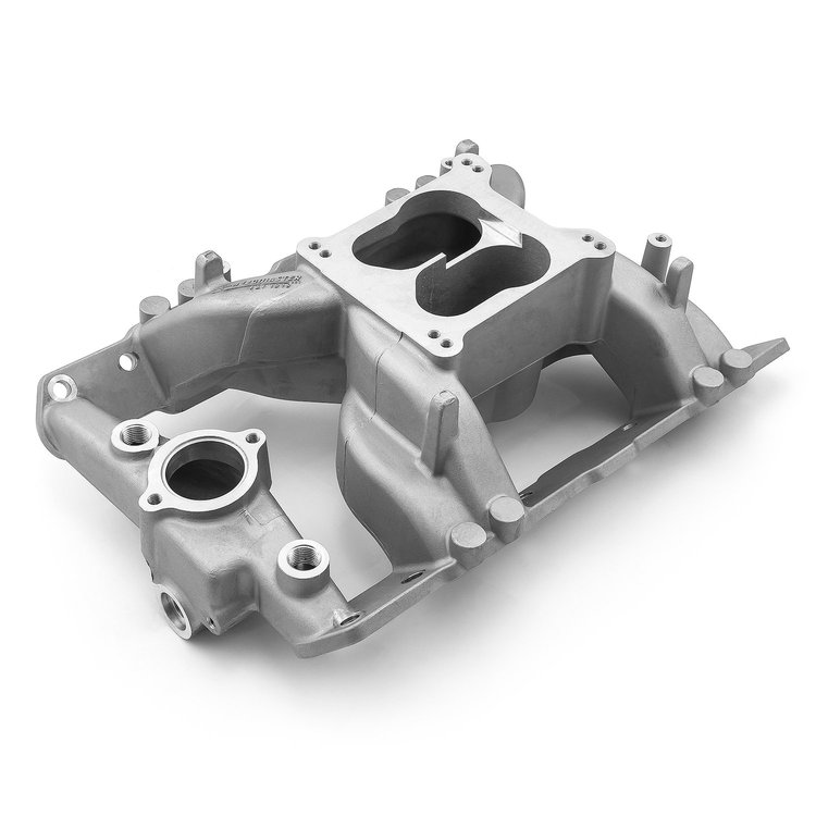 1-147-073 Pontiac 326 350 389 400 421 428 455 MidRise Air Intake Manifold Satin