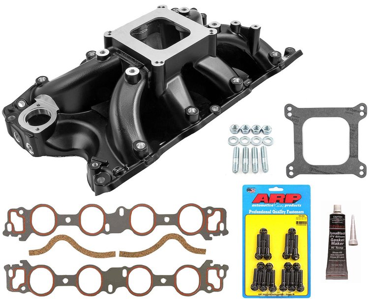 HiRise Intake Manifold Kit for Ford 429, 460 w/Cobra Jet Ports - Black Finish