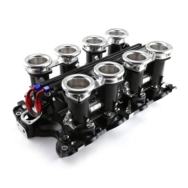 Downdraft EFI Stack Intake Manifold - Big Block Ford 460 Fuel Injected - Black