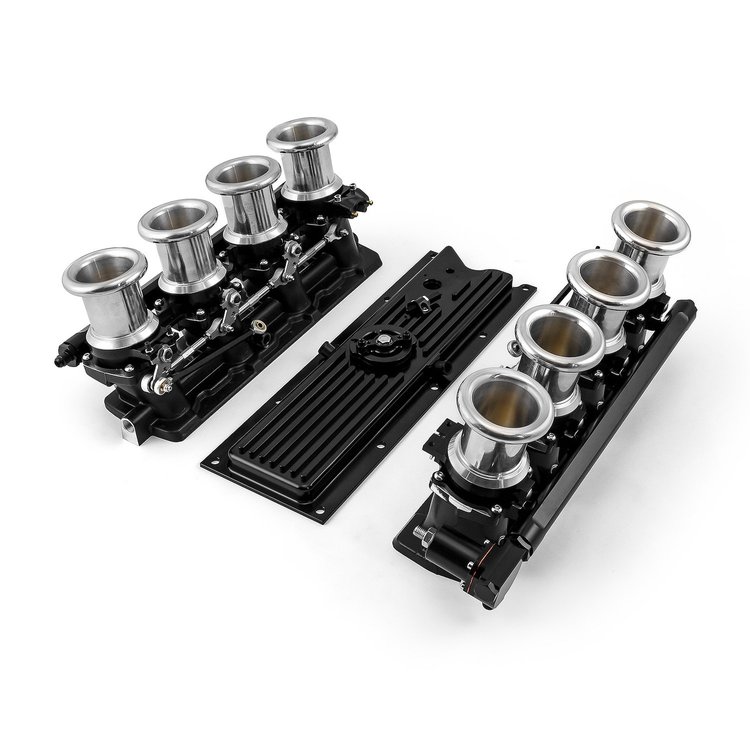 1-148-042-01 Complete Downdraft EFI Stack Intake Manifold System GM LS1 [Black]