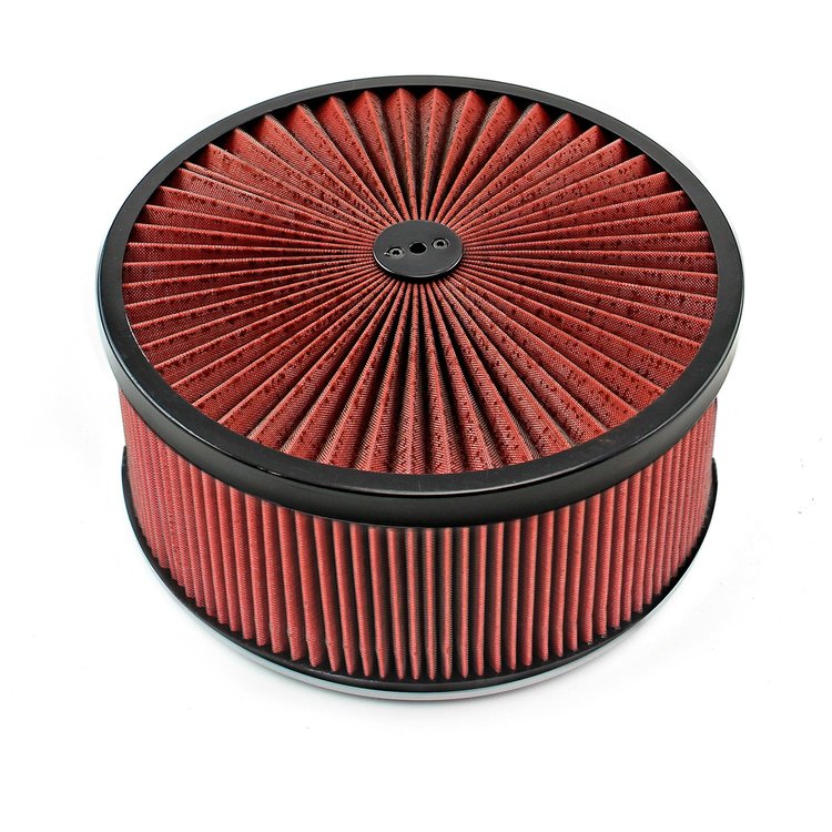 14 x 6 Washable Element Extreme Top w/Black Ring Dropped Base Air Cleaner Kit