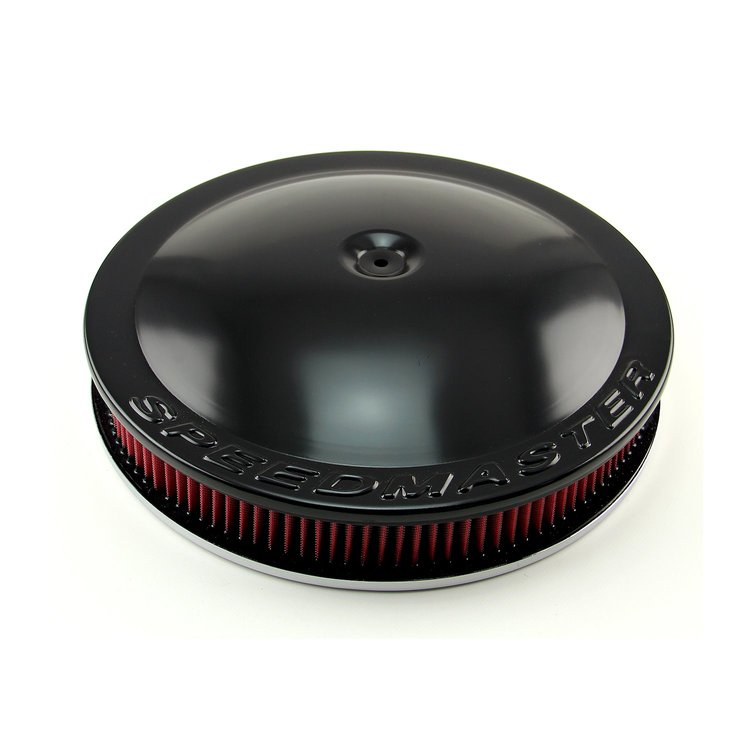 14 x 2 Washable Element Speedmaster Black Top Flat Base Air Cleaner Kit