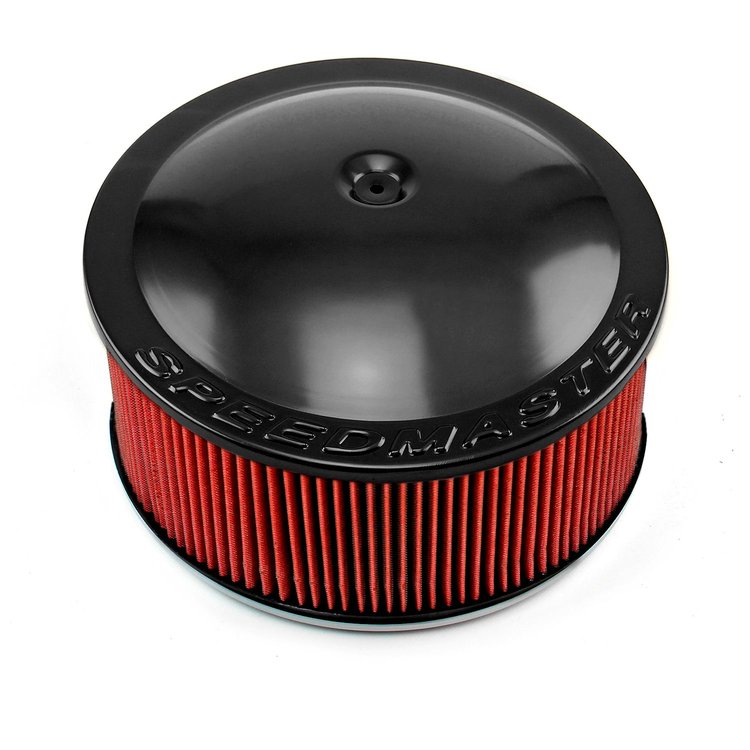 14 x 6 Washable Element Speedmaster Black Top Flat Base Air Cleaner Kit