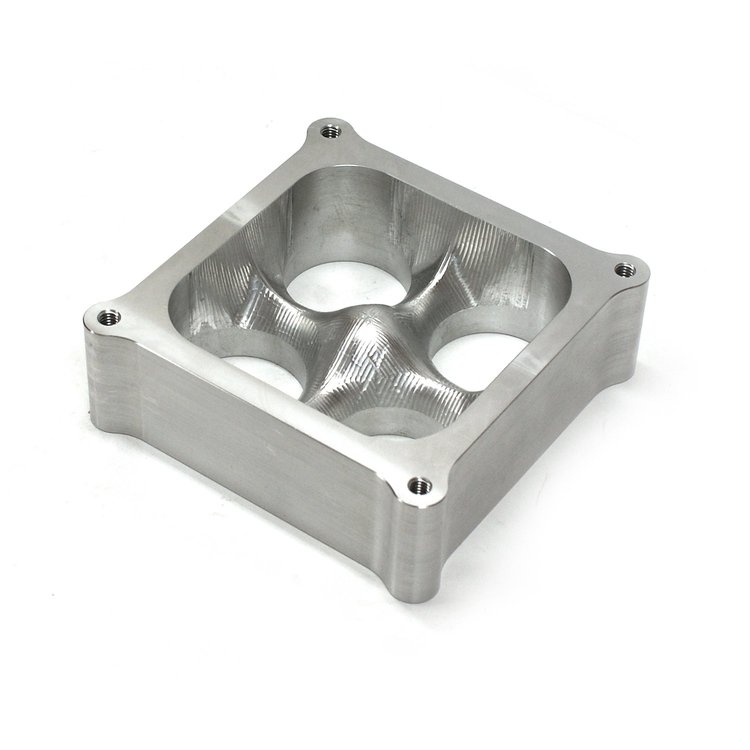 2" Carburetor Spacer Square Bore 4 Port Clear Anodized